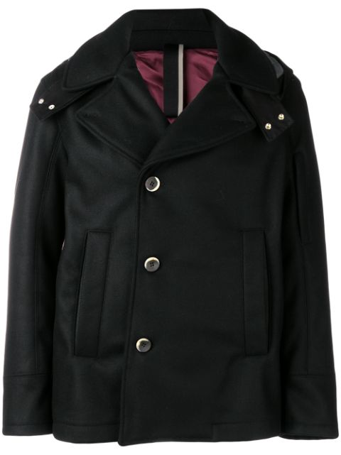 LOW BRAND LOW BRAND HOODED FITTED COAT - BLACK