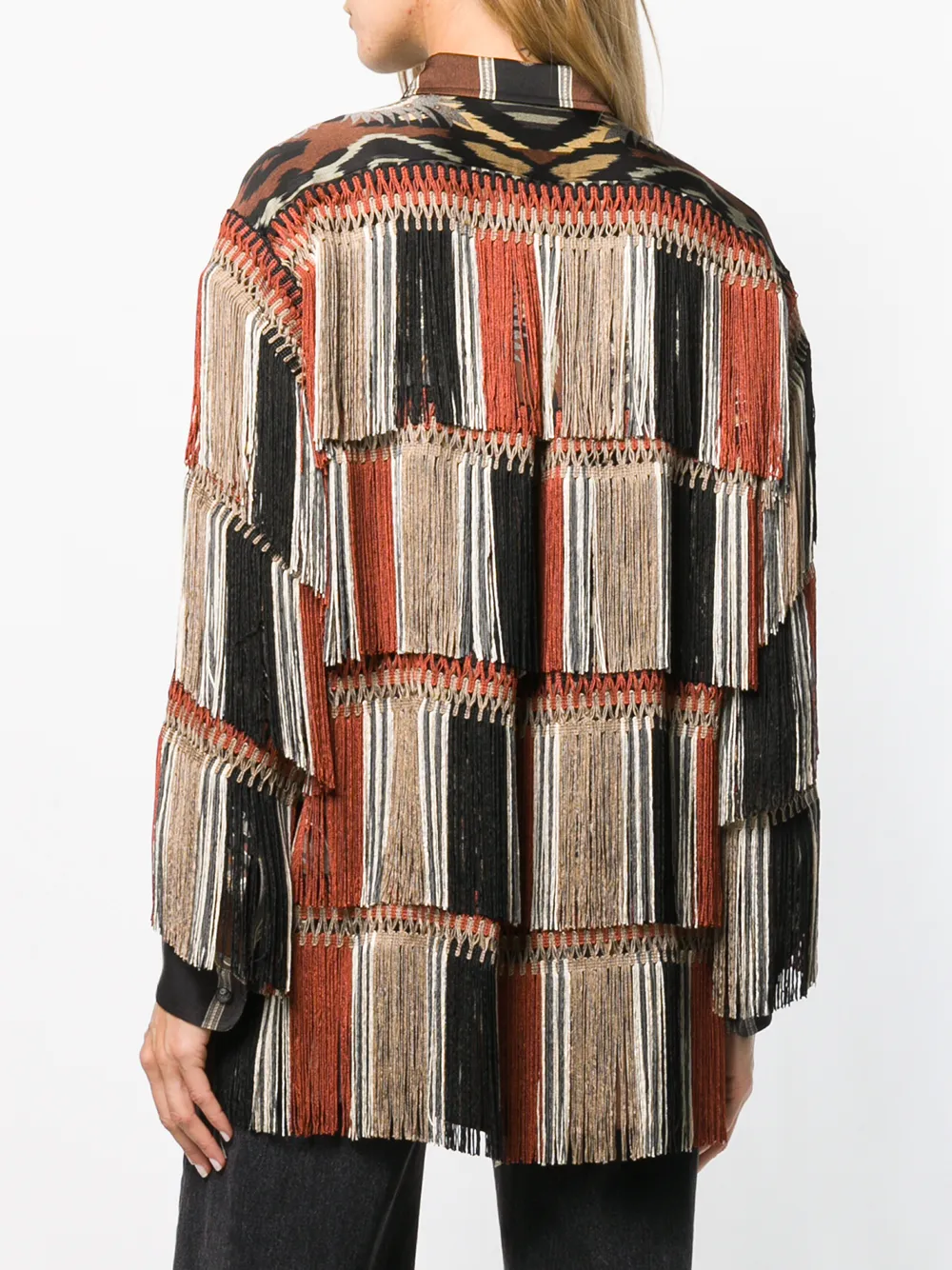ETRO fringed detail shirt Zwart