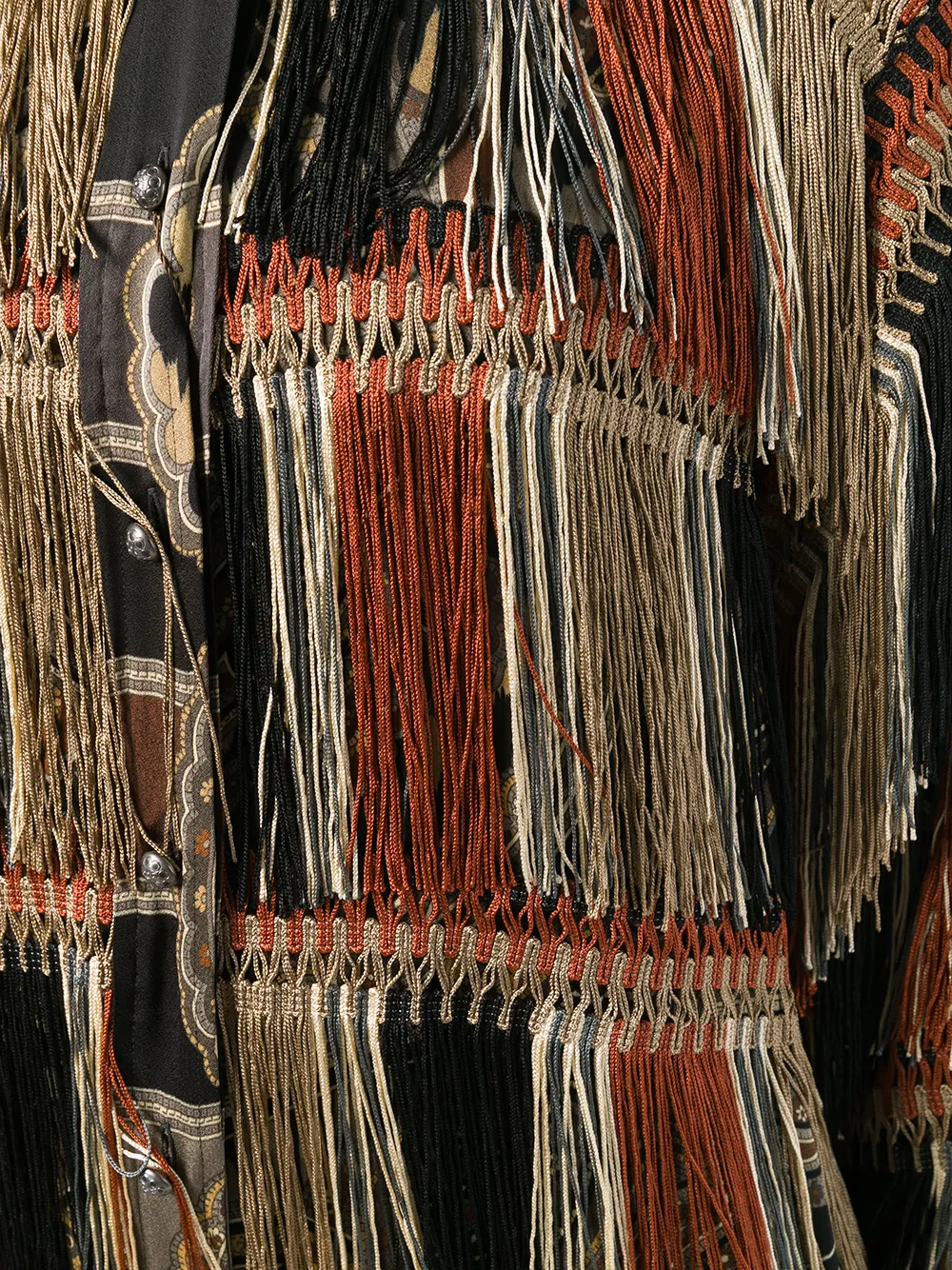 ETRO fringed detail shirt Zwart