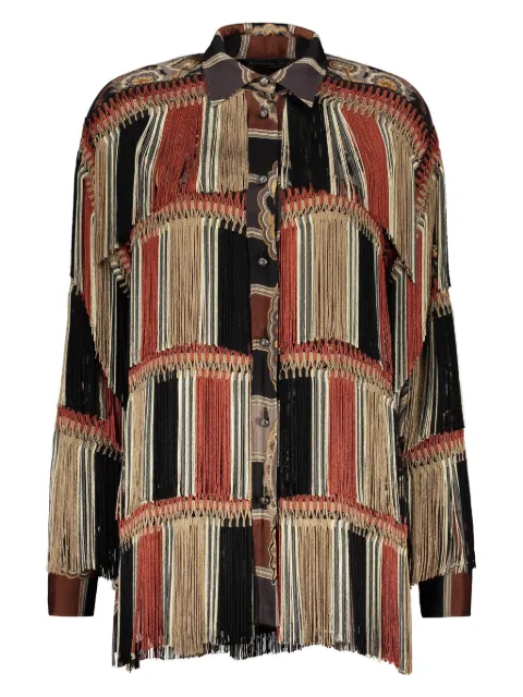 ETRO camisa con detalles de flecos