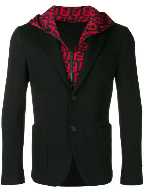 FENDI FF hooded blazer