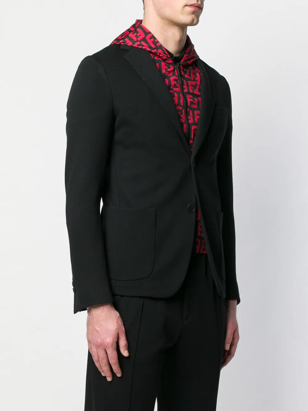 FENDI FF blazer met capuchon Zwart