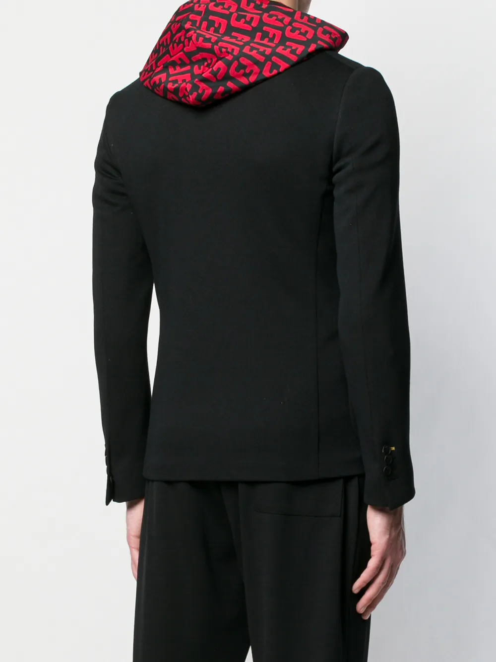 FENDI FF blazer met capuchon Zwart