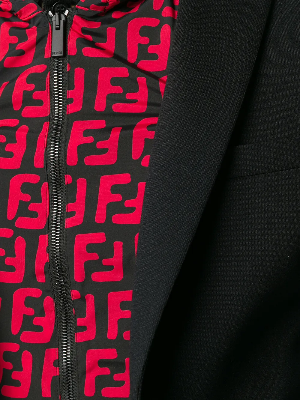 FENDI FF blazer met capuchon Zwart