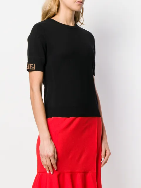 Black Fendi Short-Sleeve T-Shirt For Women | Farfetch.com