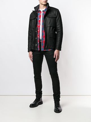 slim-fit biker jacket展示图