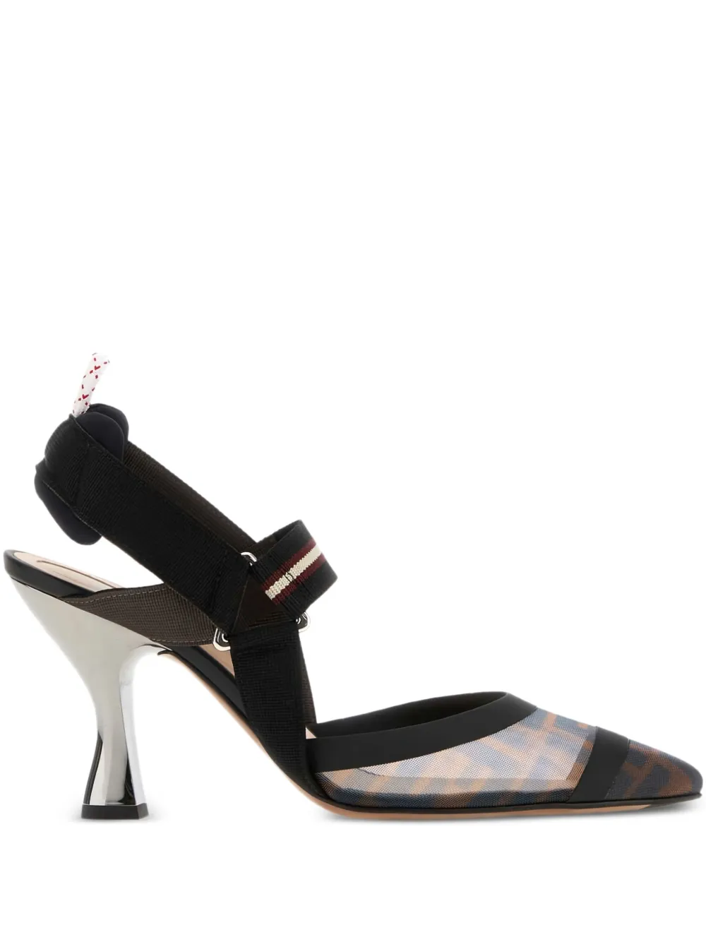 FENDI 85mm Colibrì FF-motif slingback pumps | Brown | Image 1