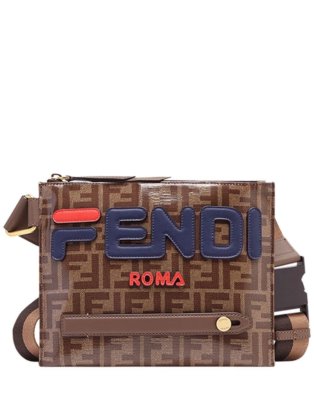 фото Fendi сумка-мессенджер 'FendiMania' с логотипами