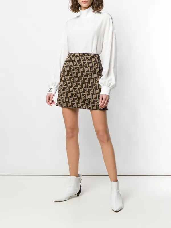 Fendi skirt and plaid blouse Clearance