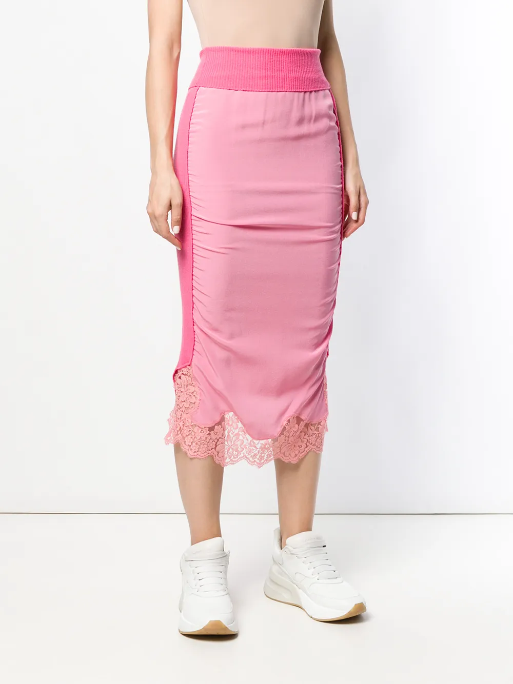 Stella McCartney lace trim fitted skirt Roze