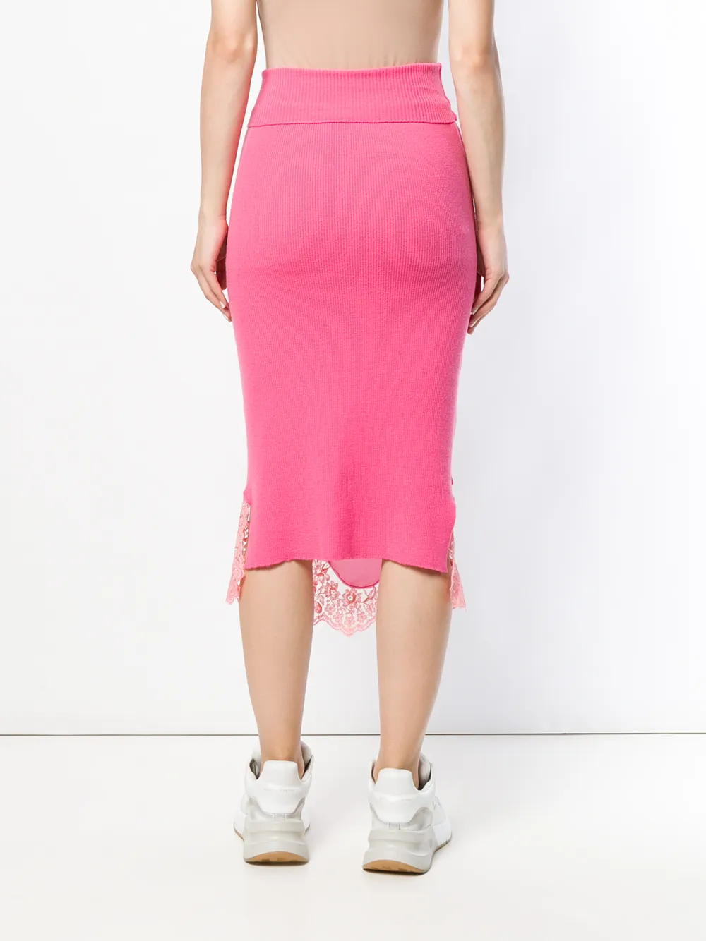 Stella McCartney lace trim fitted skirt Roze