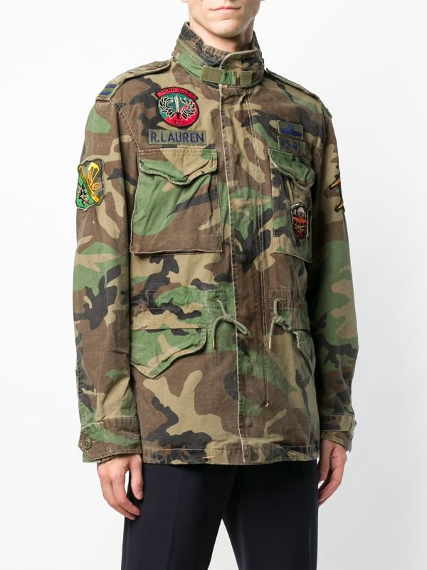 army fatigue polo jacket
