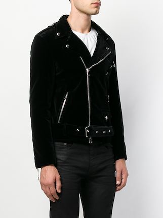 biker style velvet jacket展示图