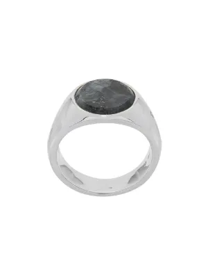Tom Wood Cushion Blue Hawk Eye Signet Ring | Silver | FARFETCH CH
