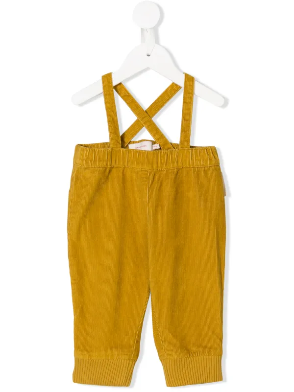yellow corduroy overalls