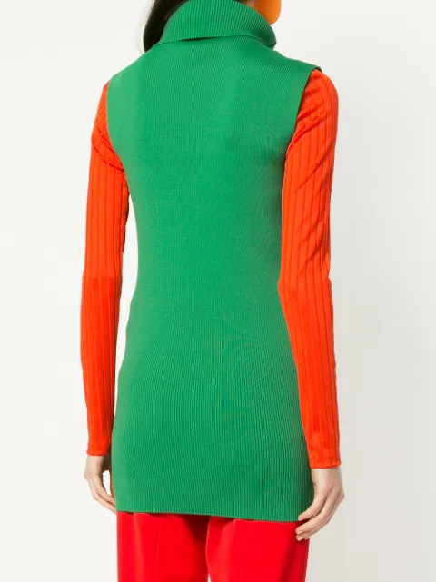 MARNI MARNI TURTLENECK SLEEVELESS SWEATER - GREEN