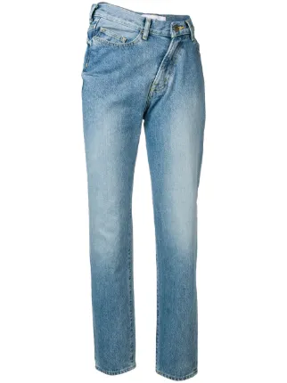 asymmetrical waist jeans