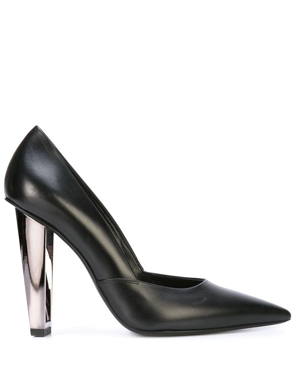 Shop black Poiret metallic-heel pumps 