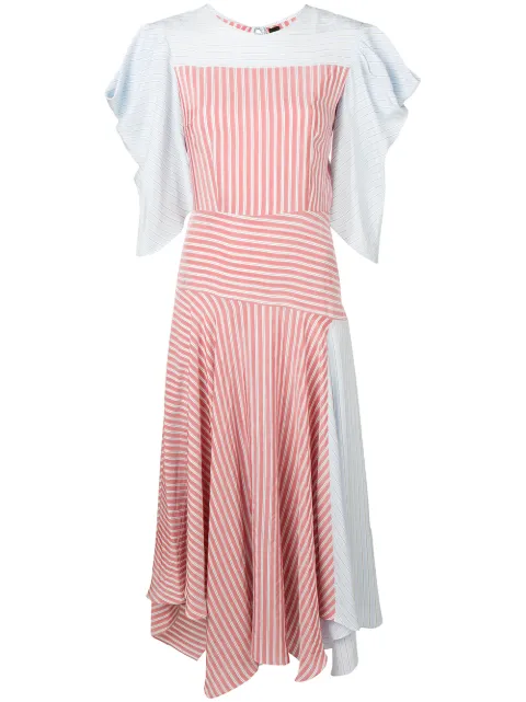ANNA OCTOBER ANNA OCTOBER STRIPED MULTI PANEL DRESS - RED
