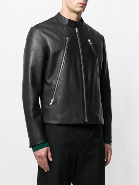 maison margiela 修身真皮机车夹克
