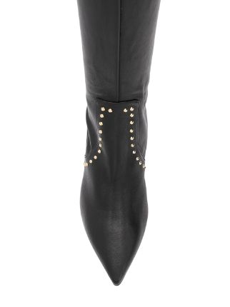 pointed knee-length boots展示图