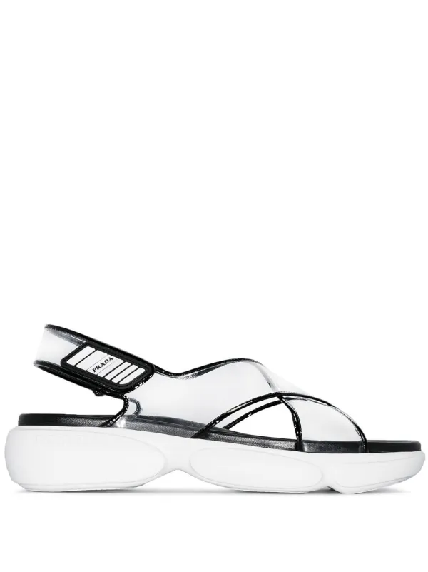 prada white platform sandals