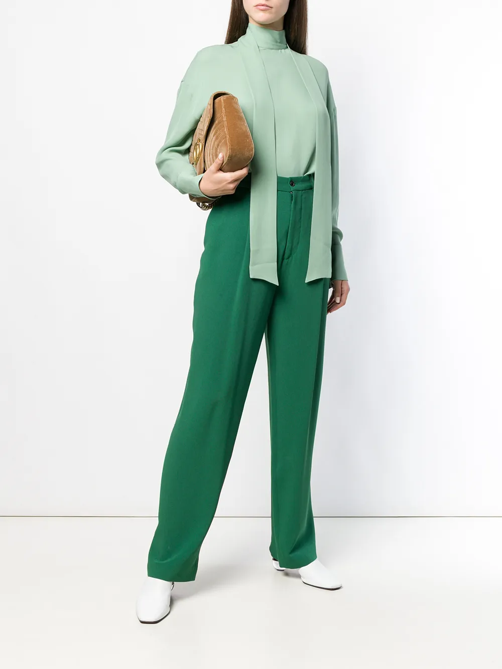 Valentino Garavani Blouse met trechterhals - Groen