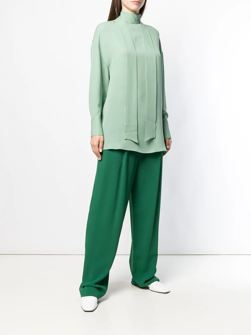Valentino Garavani Blouse met trechterhals Groen
