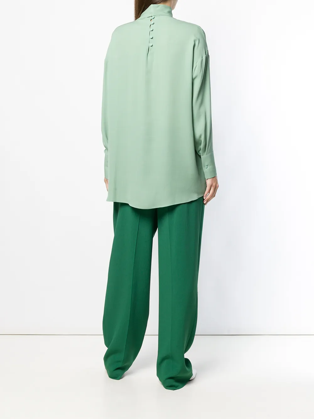 Valentino Garavani Blouse met trechterhals Groen