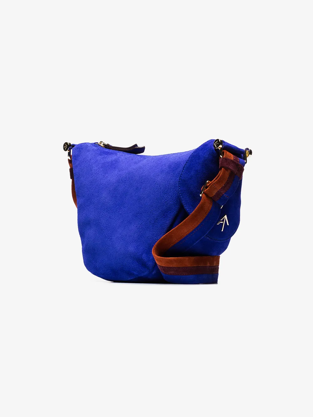 MANU ATELIER MANU ATELIER BLUE HOBO FERNWEH SUEDE SHOULDER BAG