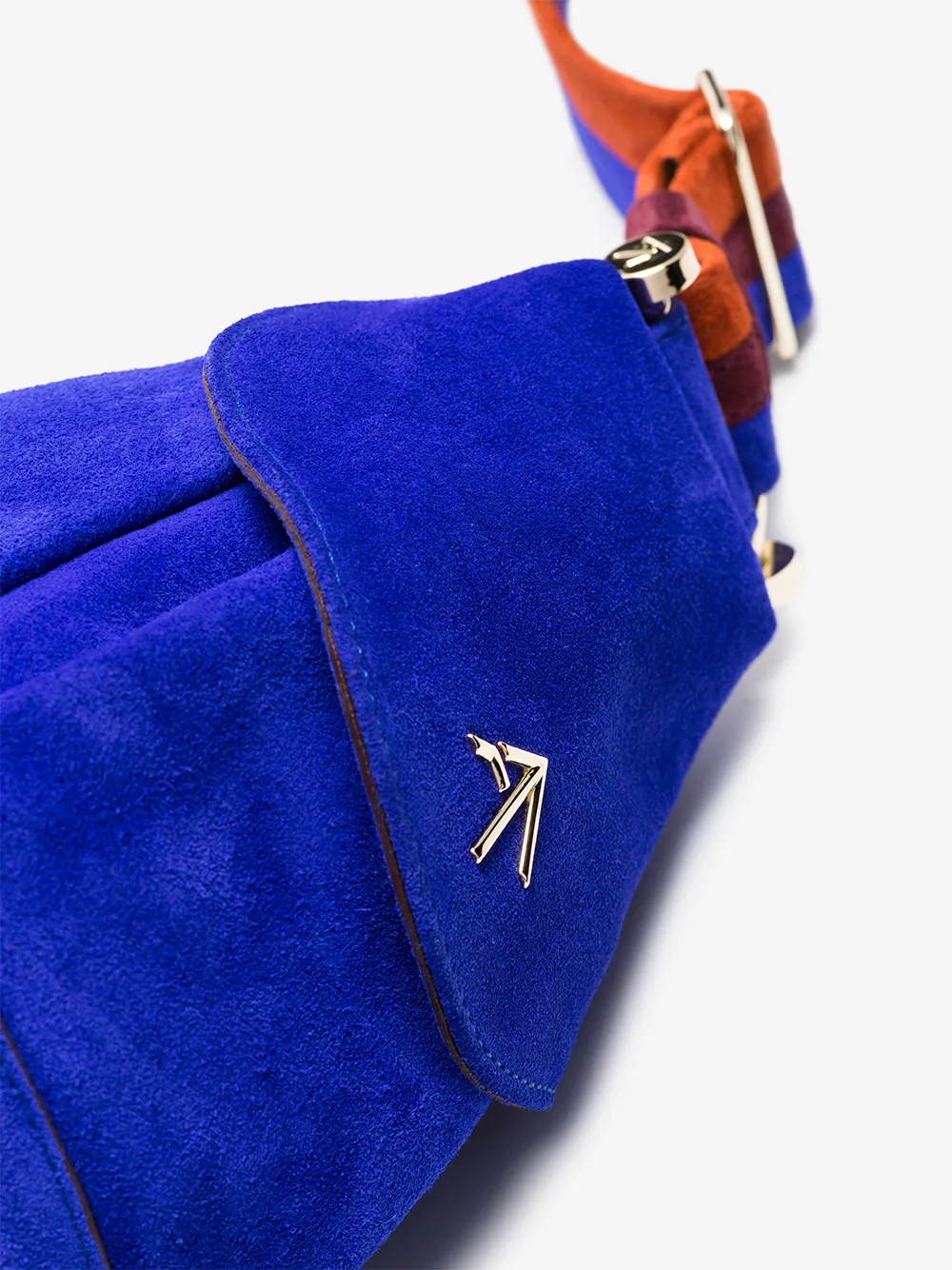 MANU ATELIER MANU ATELIER BLUE HOBO FERNWEH SUEDE SHOULDER BAG