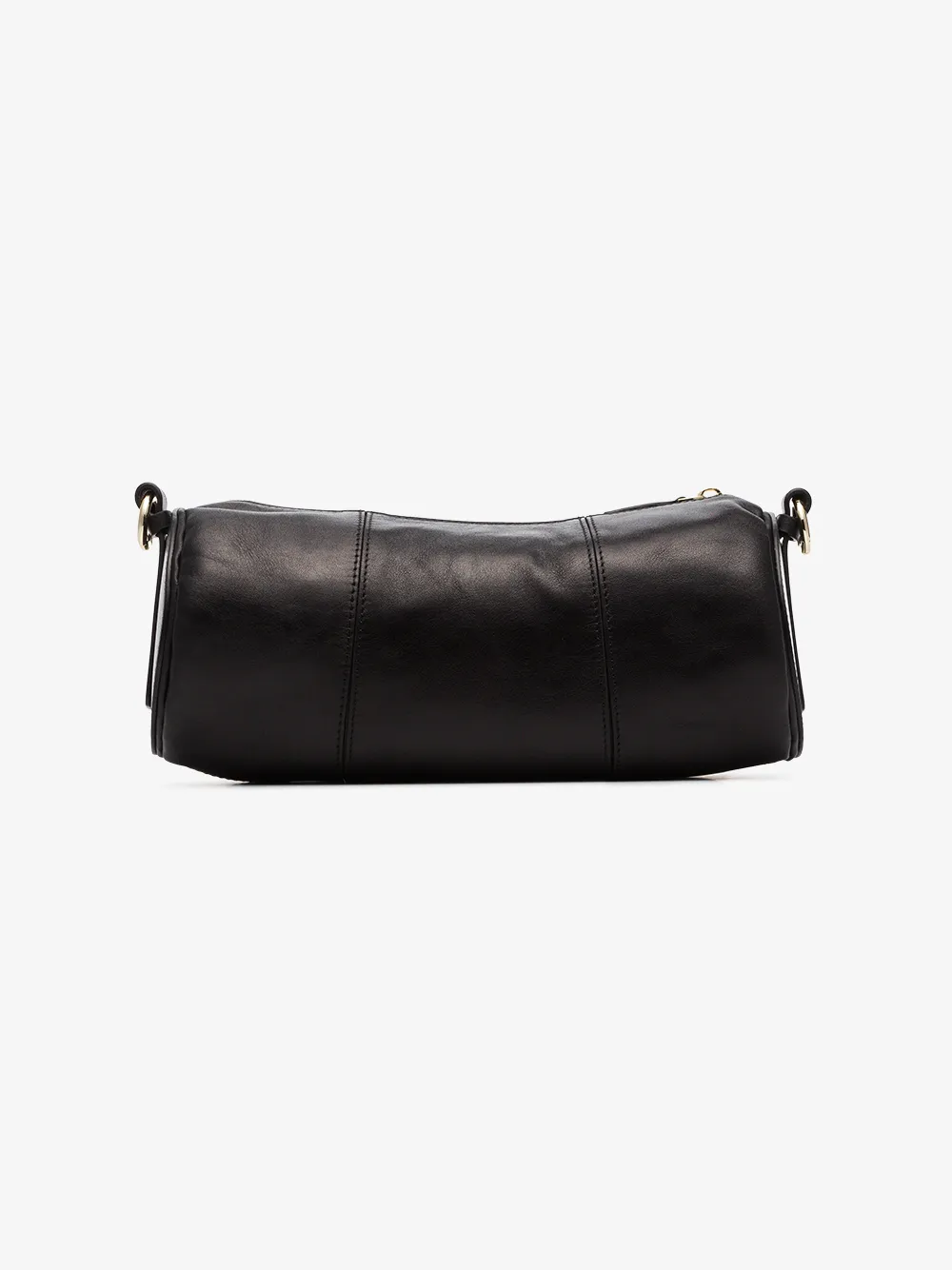 MANU ATELIER MANU ATELIER BLACK CYLINDER LEATHER SHOULDER BAG