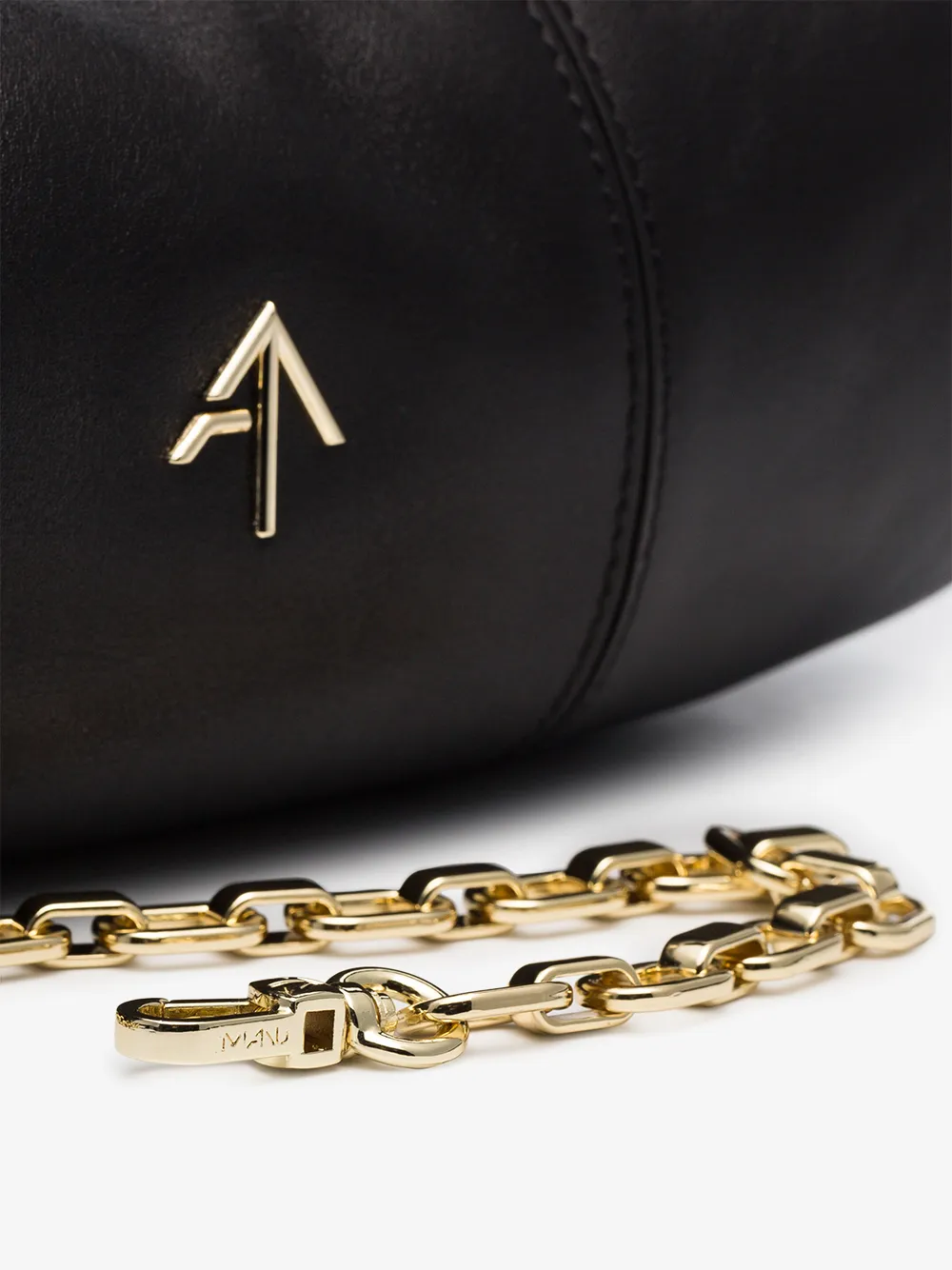 MANU ATELIER MANU ATELIER BLACK CYLINDER LEATHER SHOULDER BAG