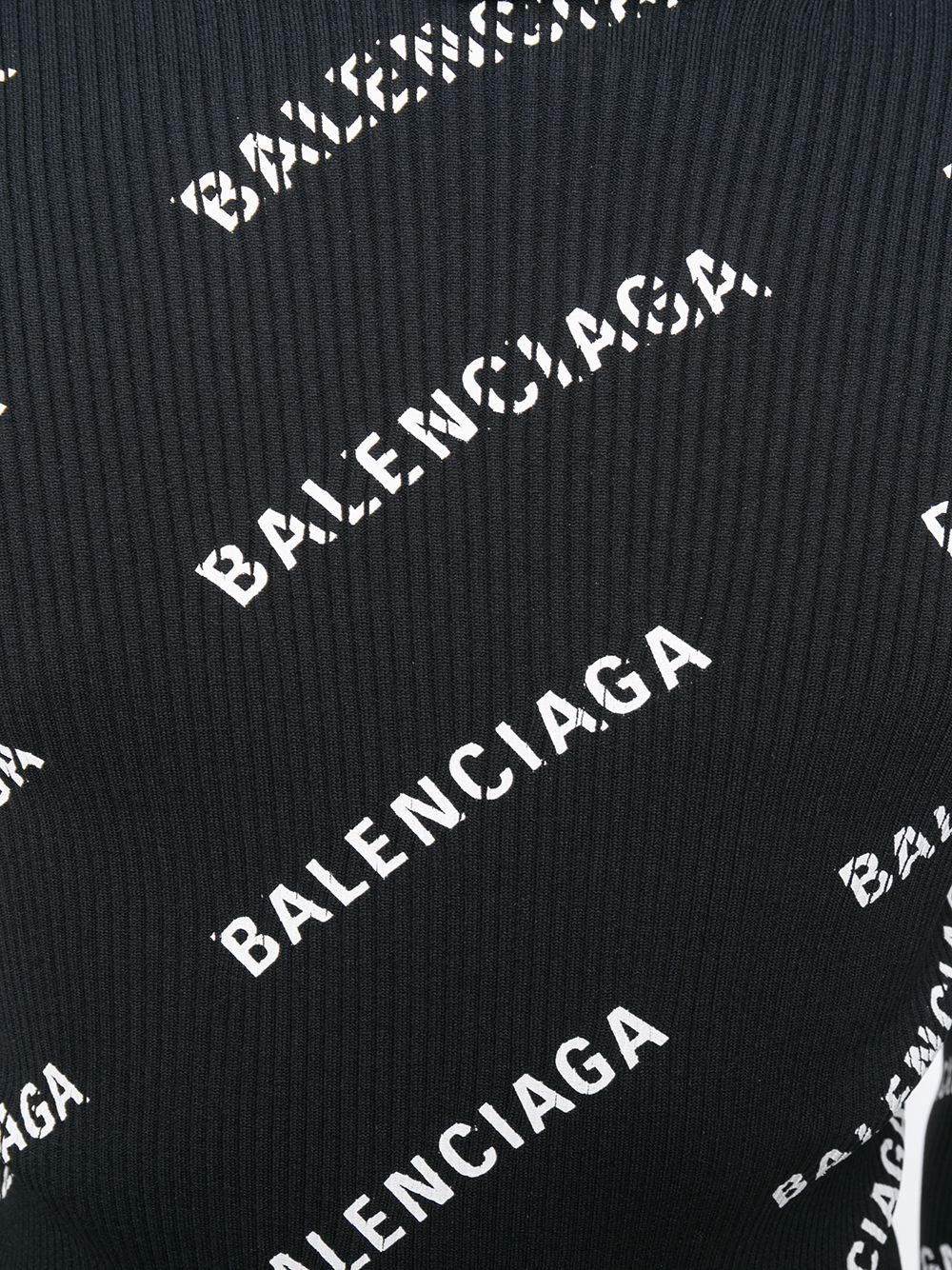Balenciaga Logo Print Roll Neck Sweater - Farfetch