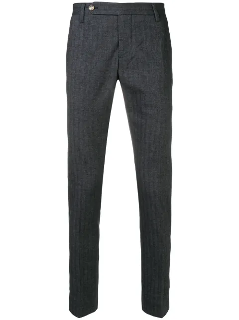 Entre Amis slim fit pinstripe trousers