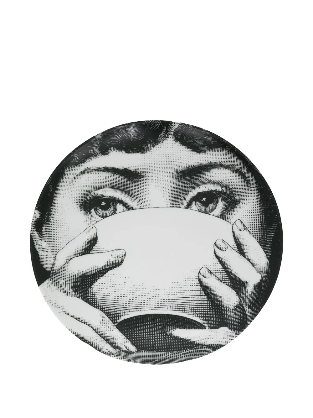 Fornasetti صحن بطبعة كوب شاي | أسود | Image 1