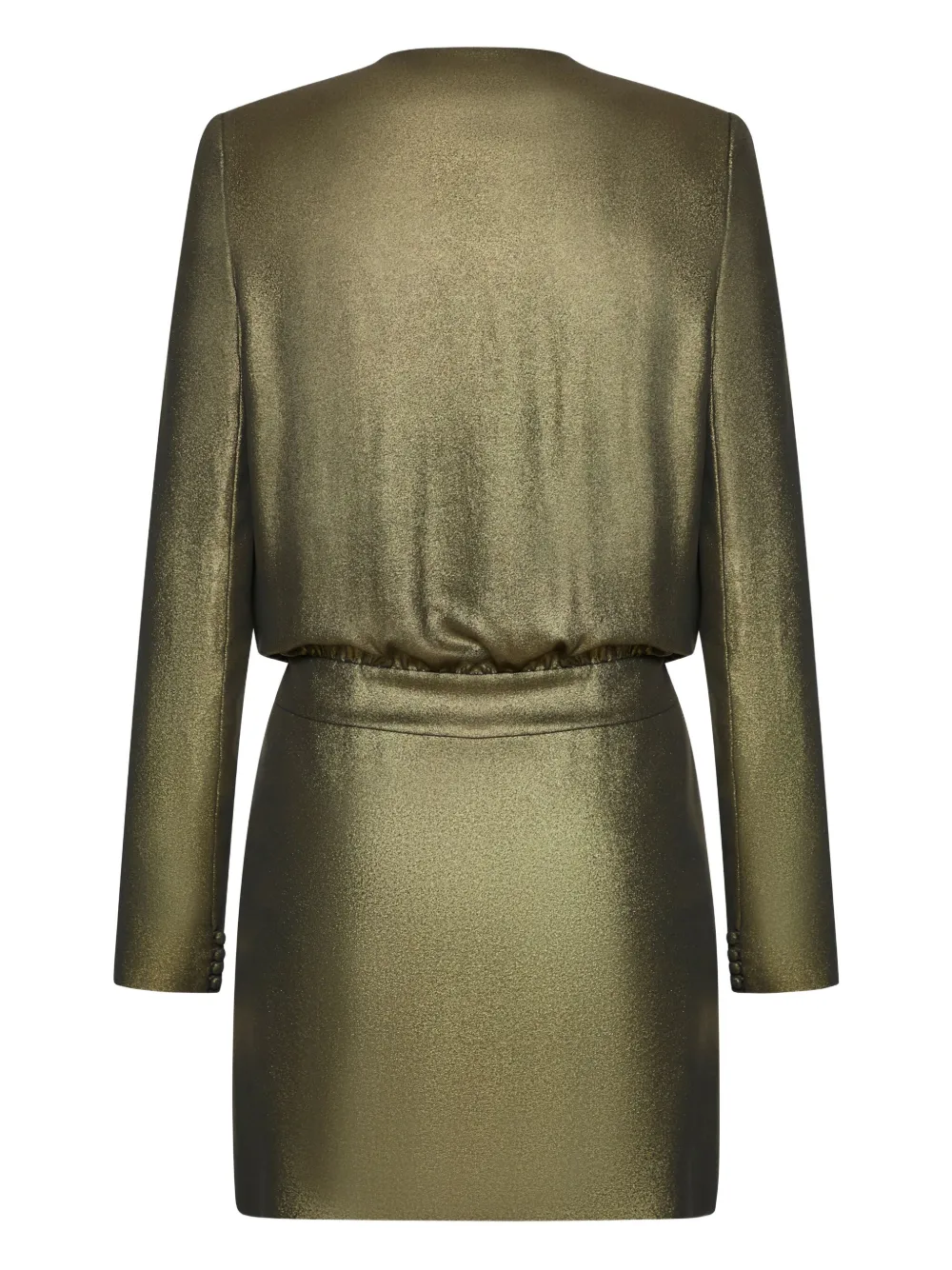 Saint Laurent plunge neck mini dress - Groen