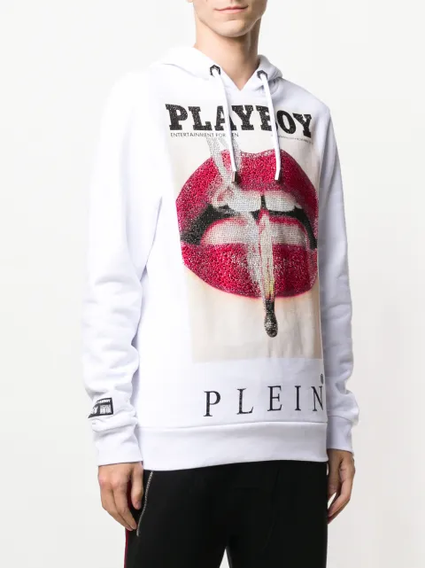 PHILIPP PLEIN PHILIPP PLEIN X PLAYBOY PRINTED CRYSTAL HOODIE