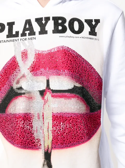 PHILIPP PLEIN PHILIPP PLEIN X PLAYBOY PRINTED CRYSTAL HOODIE