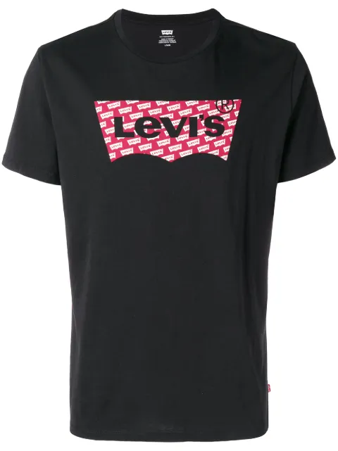 Levi's Logo Print T-shirt - Black In Black