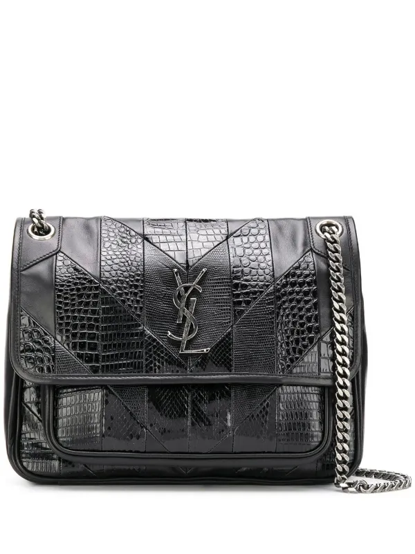 ysl black snakeskin bag