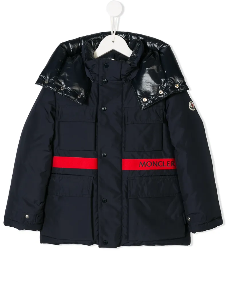 Moncler Kids пуховое пальто с капюшоном