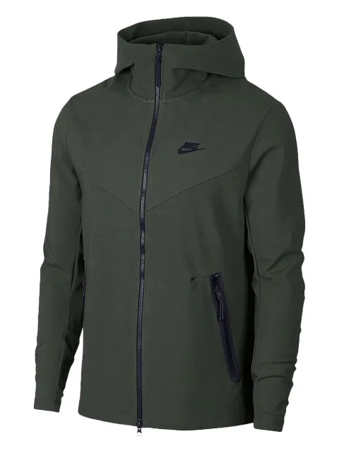 Nike embroidered-logo zip-fastening hoodie