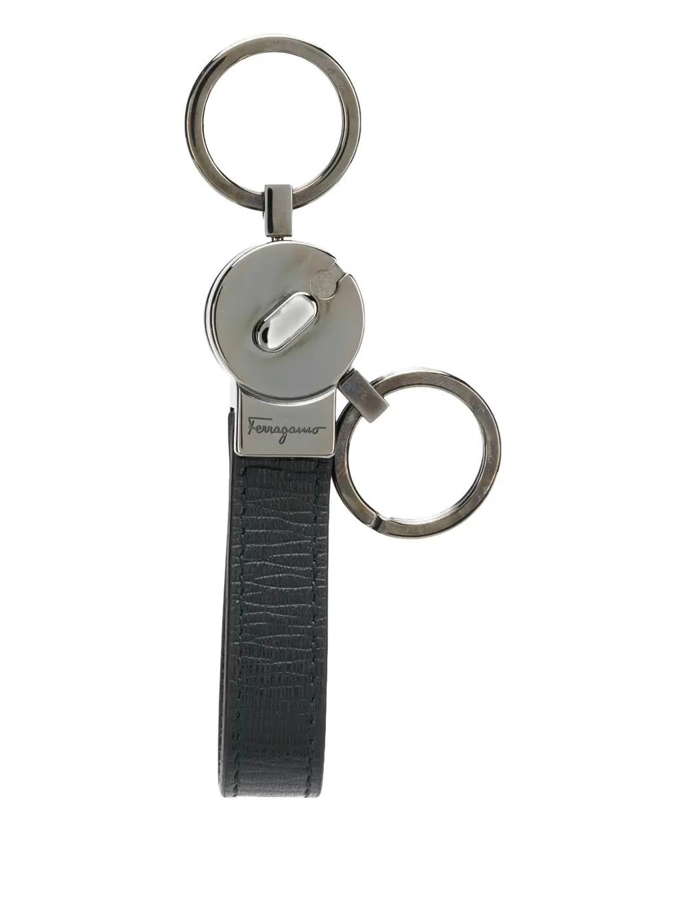 Ferragamo croco-embossed leather key holder | Black | Image 1