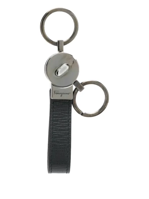 Ferragamo embossed logo keyring
