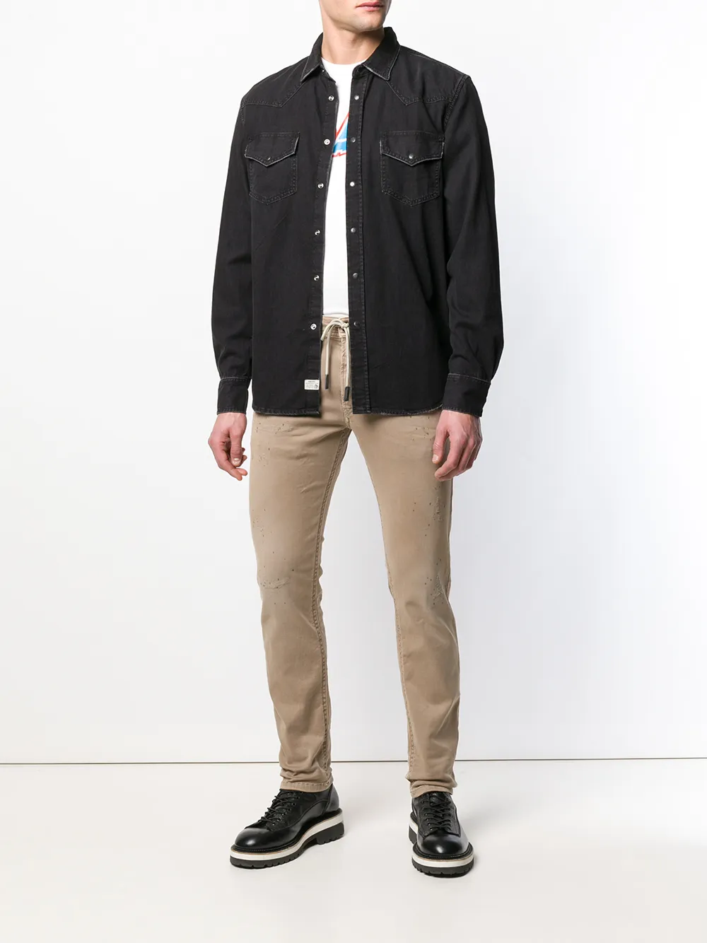 Diesel shirt met lange mouwen Zwart
