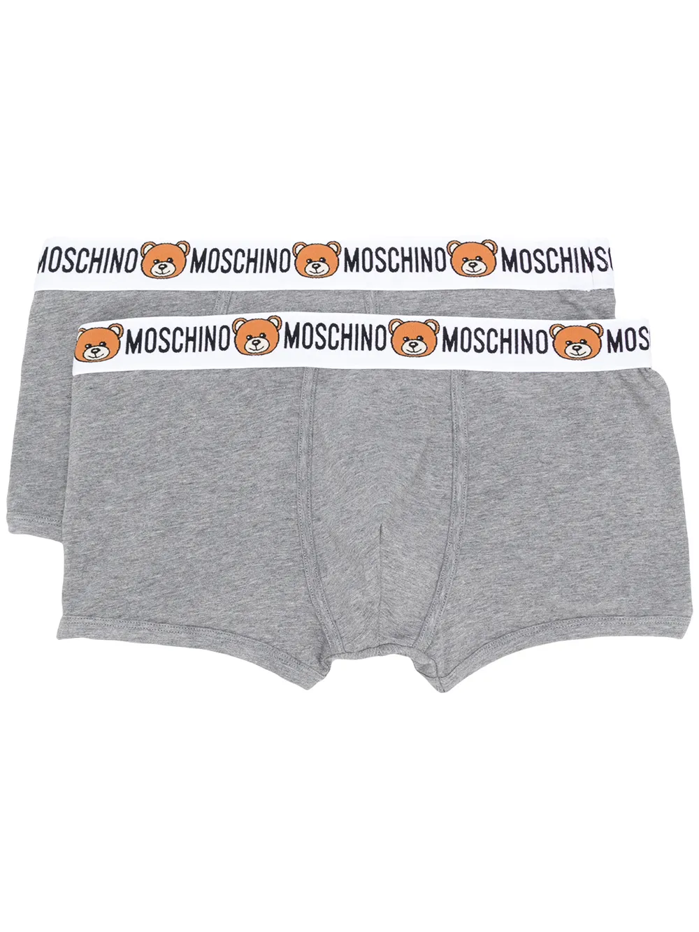 Moschino waistband logo bear boxers bi-pack | Grey | Image 1