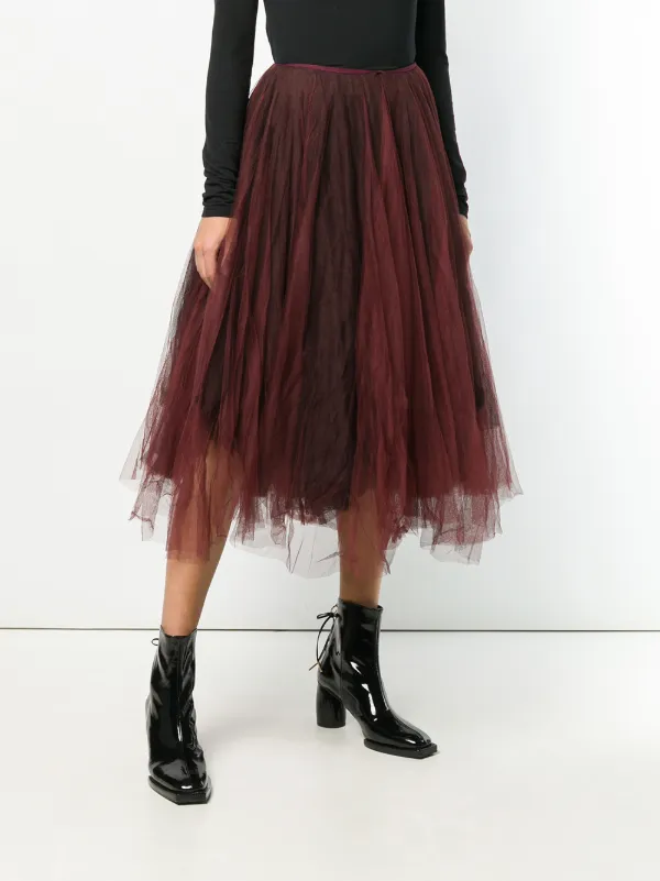Marc Le Bihan Tulle Midi Skirt | Red | FARFETCH