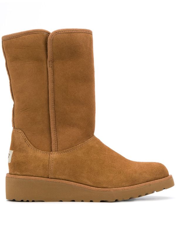UGG brown low heel shearling boots for 