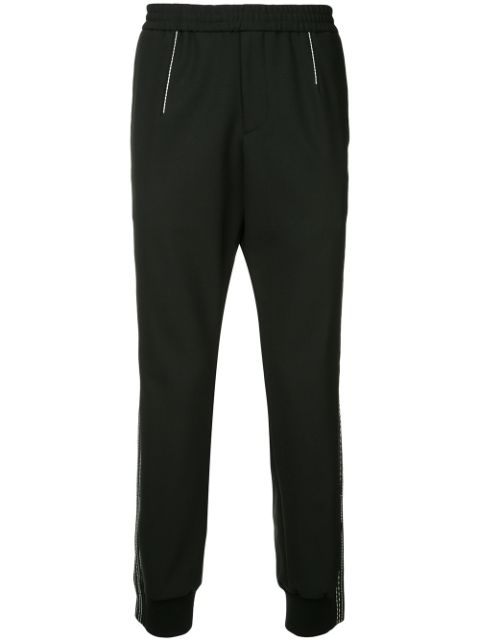 WOOYOUNGMI WOOYOUNGMI STITCHED TRACK PANTS - 黑色